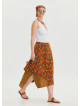 Mustard Bohemian Skirt with Elastic Waist and Tie Detail 4520